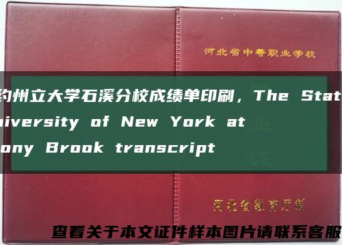 纽约州立大学石溪分校成绩单印刷，The State University of New York at Stony Brook transcript缩略图