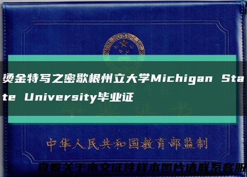 烫金特写之密歇根州立大学Michigan State University毕业证缩略图