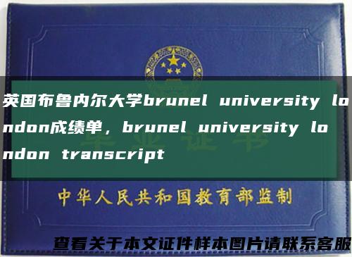 英国布鲁内尔大学brunel university london成绩单，brunel university london transcript缩略图