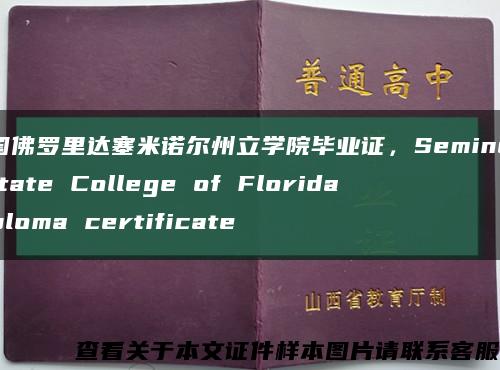 美国佛罗里达塞米诺尔州立学院毕业证，Seminole State College of Florida diploma certificate缩略图