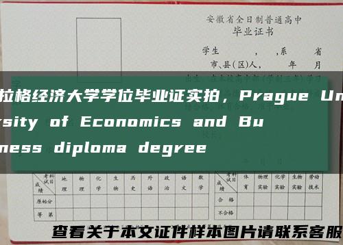 布拉格经济大学学位毕业证实拍，Prague University of Economics and Business diploma degree缩略图