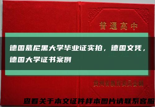 德国慕尼黑大学毕业证实拍，德国文凭，德国大学证书案例缩略图