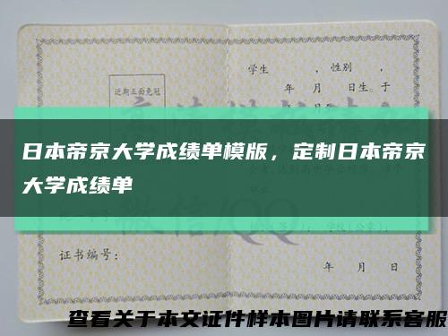 日本帝京大学成绩单模版，定制日本帝京大学成绩单缩略图