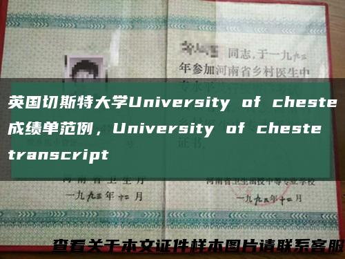 英国切斯特大学University of cheste成绩单范例，University of cheste transcript缩略图