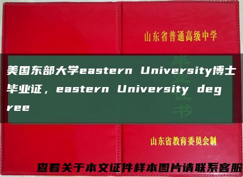 美国东部大学eastern University博士毕业证，eastern University degree缩略图