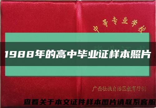 1988年的高中毕业证样本照片缩略图