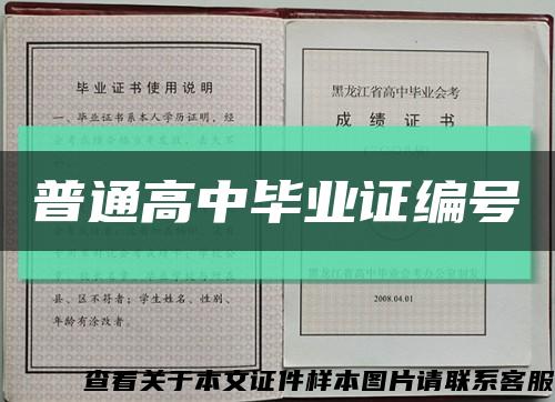 普通高中毕业证编号缩略图