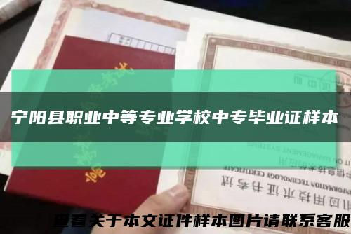 宁阳县职业中等专业学校中专毕业证样本缩略图