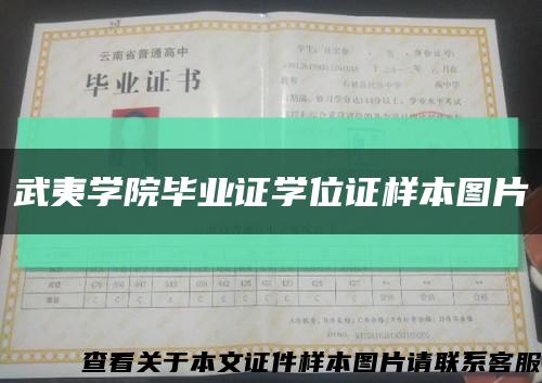 武夷学院毕业证学位证样本图片缩略图