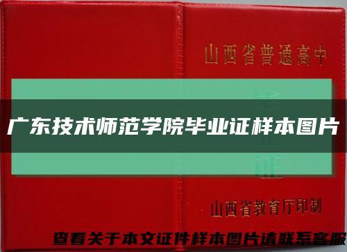 广东技术师范学院毕业证样本图片缩略图