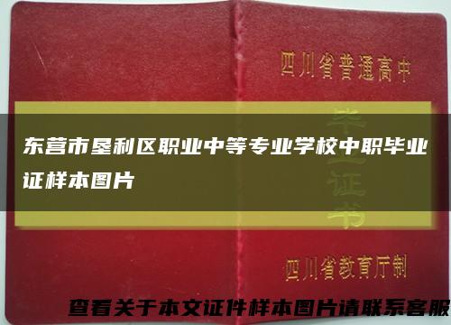 东营市垦利区职业中等专业学校中职毕业证样本图片缩略图