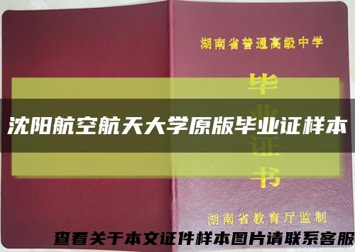 沈阳航空航天大学原版毕业证样本缩略图