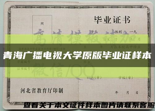 青海广播电视大学原版毕业证样本缩略图