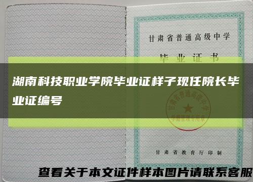 湖南科技职业学院毕业证样子现任院长毕业证编号缩略图