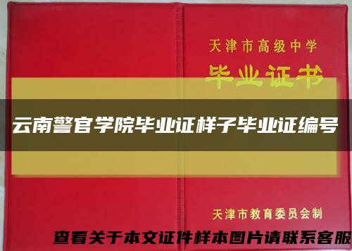 云南警官学院毕业证样子毕业证编号缩略图