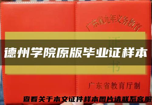 德州学院原版毕业证样本缩略图