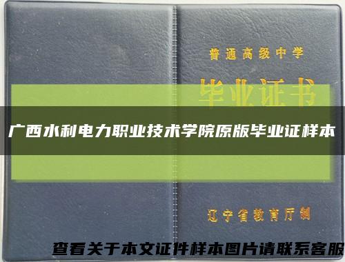 广西水利电力职业技术学院原版毕业证样本缩略图