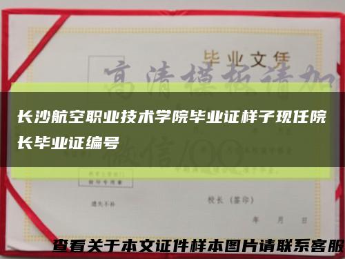 长沙航空职业技术学院毕业证样子现任院长毕业证编号缩略图