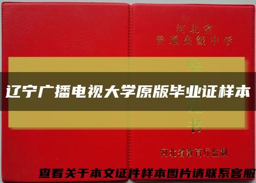 辽宁广播电视大学原版毕业证样本缩略图