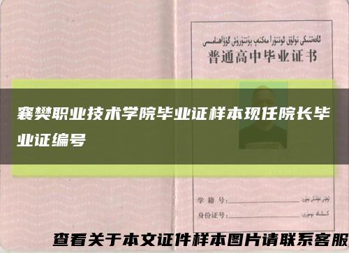 襄樊职业技术学院毕业证样本现任院长毕业证编号缩略图