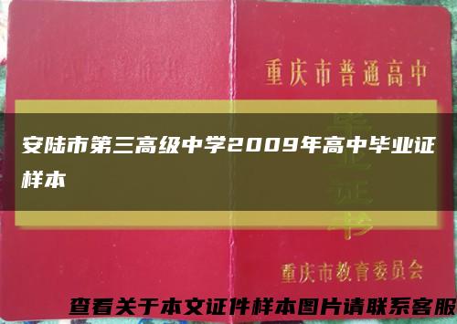 安陆市第三高级中学2009年高中毕业证样本缩略图