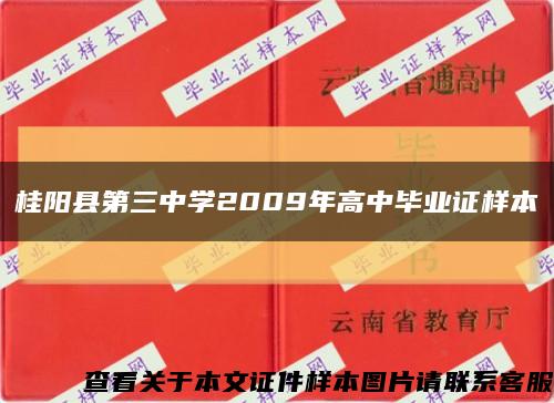 桂阳县第三中学2009年高中毕业证样本缩略图