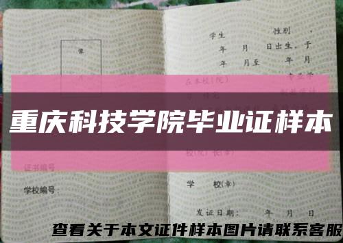 重庆科技学院毕业证样本缩略图