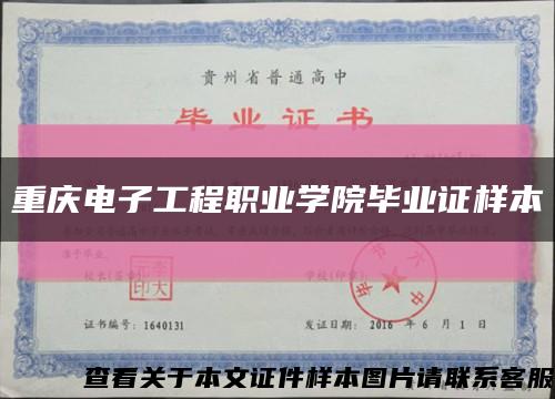 重庆电子工程职业学院毕业证样本缩略图