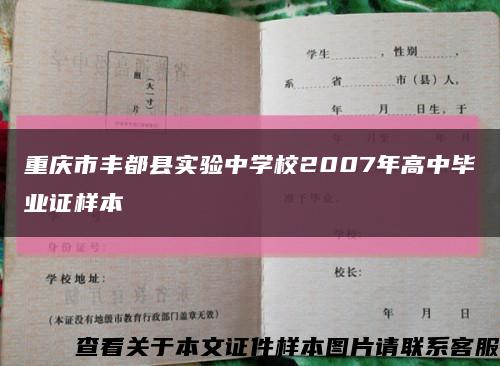 重庆市丰都县实验中学校2007年高中毕业证样本缩略图