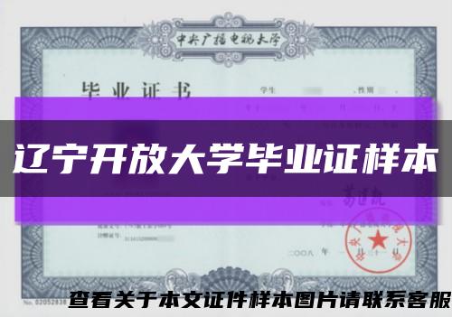 辽宁开放大学毕业证样本缩略图