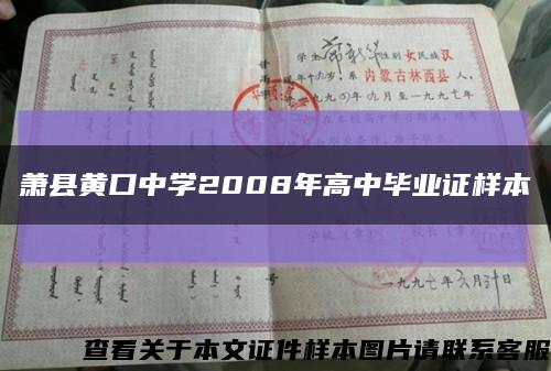 萧县黄口中学2008年高中毕业证样本缩略图