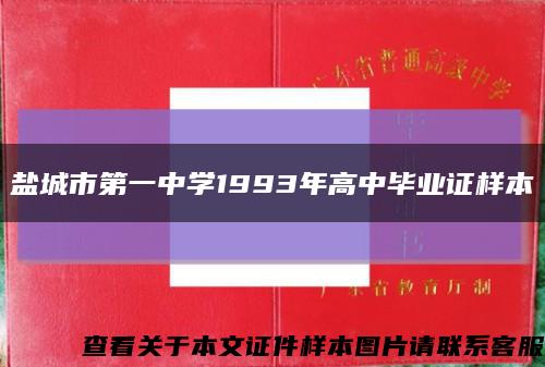 盐城市第一中学1993年高中毕业证样本缩略图