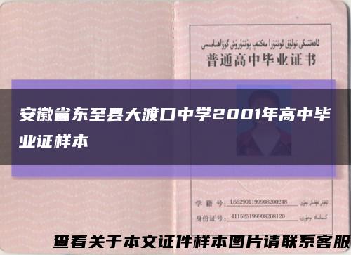 安徽省东至县大渡口中学2001年高中毕业证样本缩略图