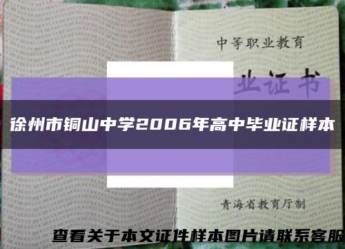 徐州市铜山中学2006年高中毕业证样本缩略图