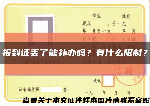 报到证丢了能补办吗？有什么限制？缩略图