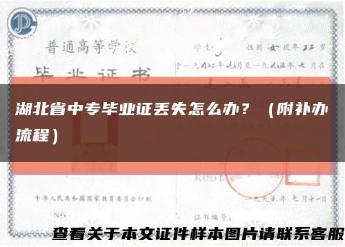 湖北省中专毕业证丢失怎么办？（附补办流程）缩略图