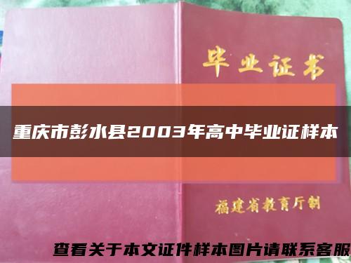 重庆市彭水县2003年高中毕业证样本缩略图