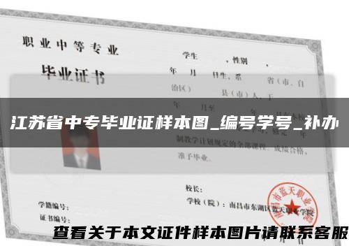 江苏省中专毕业证样本图_编号学号_补办缩略图