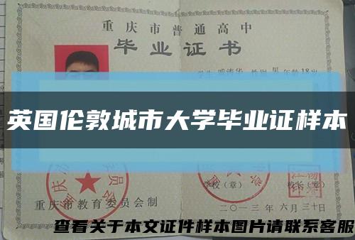 英国伦敦城市大学毕业证样本缩略图