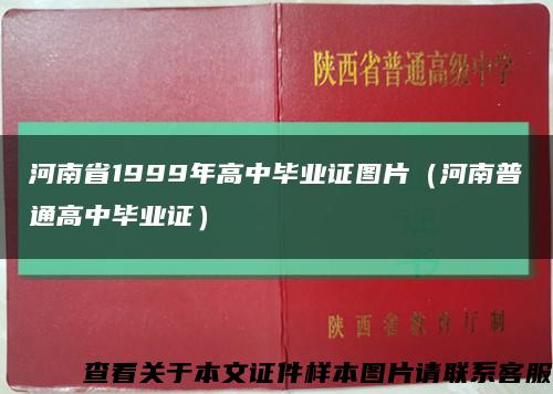 河南省1999年高中毕业证图片（河南普通高中毕业证）缩略图