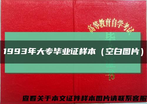 1993年大专毕业证样本（空白图片）缩略图