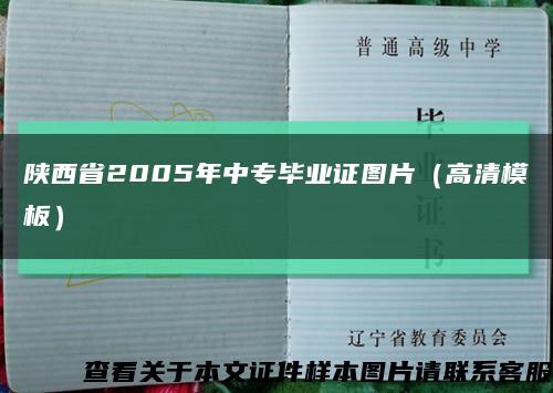 陕西省2005年中专毕业证图片（高清模板）缩略图