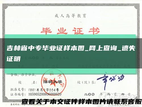 吉林省中专毕业证样本图_网上查询_遗失证明缩略图