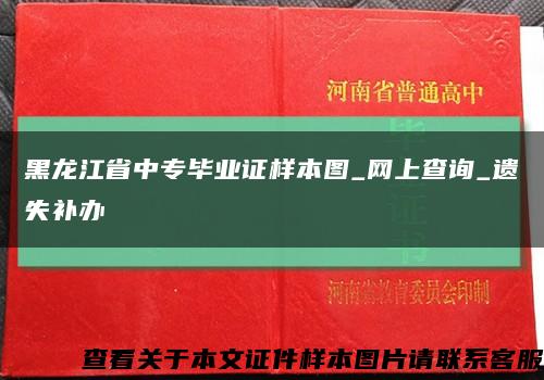 黑龙江省中专毕业证样本图_网上查询_遗失补办缩略图