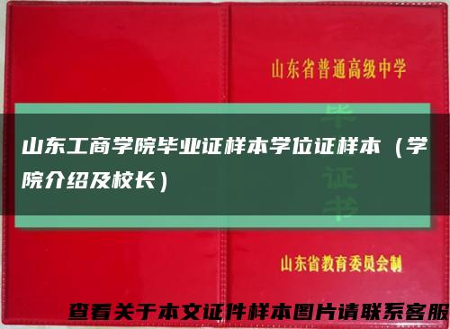 山东工商学院毕业证样本学位证样本（学院介绍及校长）缩略图