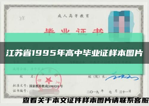 江苏省1995年高中毕业证样本图片缩略图