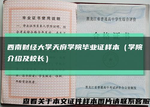 西南财经大学天府学院毕业证样本（学院介绍及校长）缩略图