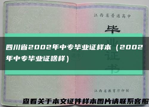 四川省2002年中专毕业证样本（2002年中专毕业证啥样）缩略图