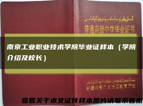 南京工业职业技术学院毕业证样本（学院介绍及校长）缩略图