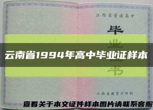 云南省1994年高中毕业证样本缩略图